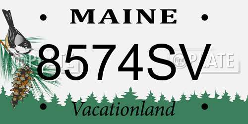 8574SV Maine License Plate