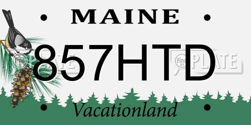 857HTD Maine License Plate