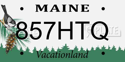857HTQ Maine License Plate