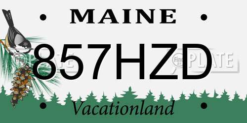 857HZD Maine License Plate