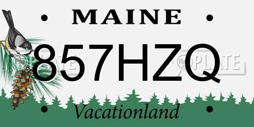 857HZQ Maine License Plate