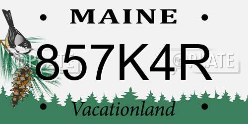 857K4R Maine License Plate
