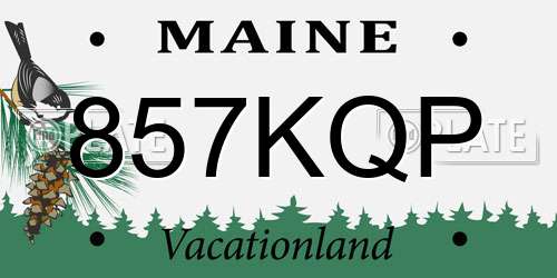 857KQP Maine License Plate