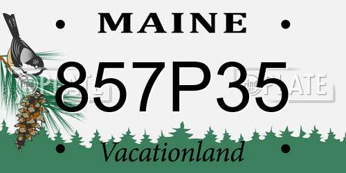857P35 Maine License Plate