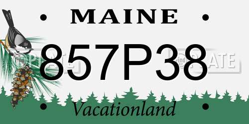 857P38 Maine License Plate