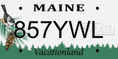 857YWL Maine License Plate