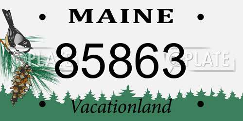 85863 Maine License Plate