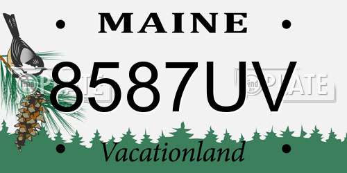 8587UV Maine License Plate