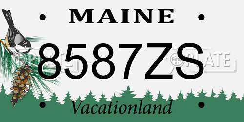 8587ZS Maine License Plate