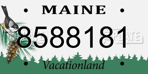 8588181 Maine License Plate