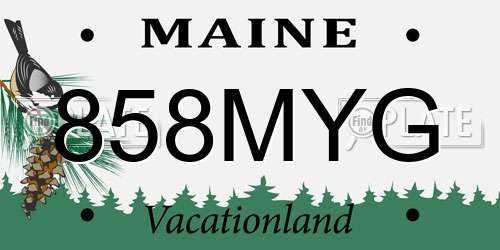 858MYG Maine License Plate