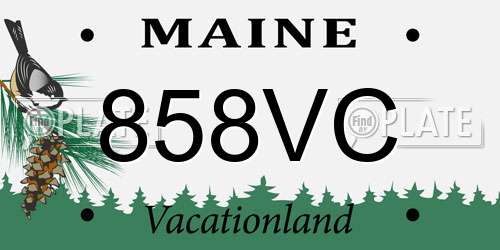 858VC Maine License Plate