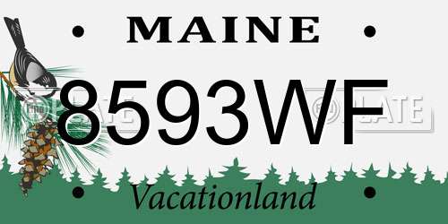 8593WF Maine License Plate