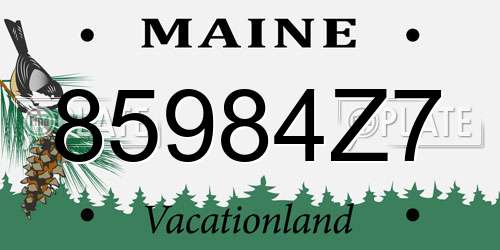 85984Z7 Maine License Plate