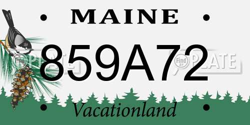 859A72 Maine License Plate