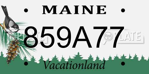 859A77 Maine License Plate