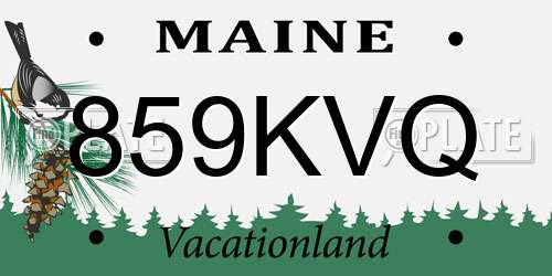 859KVQ Maine License Plate