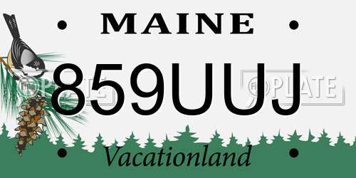 859UUJ Maine License Plate
