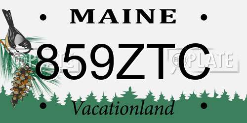 859ZTC Maine License Plate