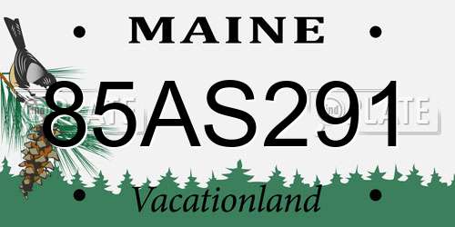 85AS291 Maine License Plate