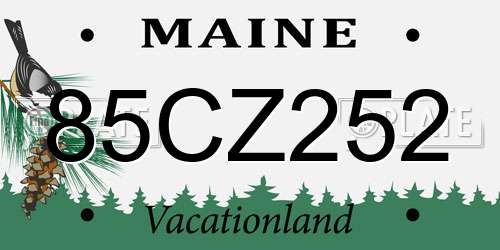 85CZ252 Maine License Plate