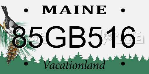 85GB516 Maine License Plate