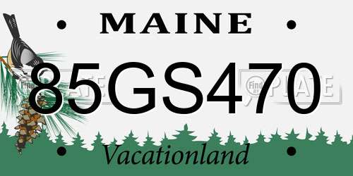 85GS470 Maine License Plate