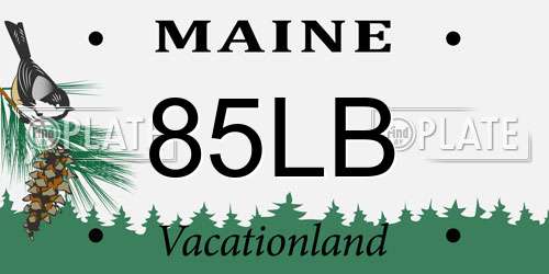 85LB Maine License Plate