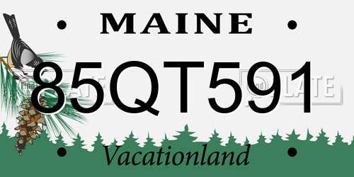 85QT591 Maine License Plate