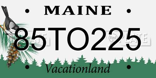 85TO225 Maine License Plate