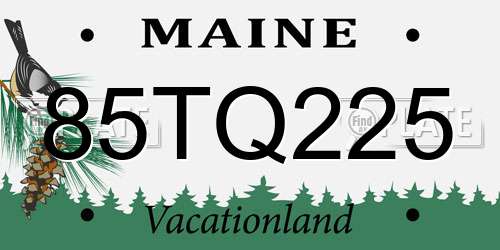 85TQ225 Maine License Plate