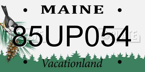 85UP054 Maine License Plate