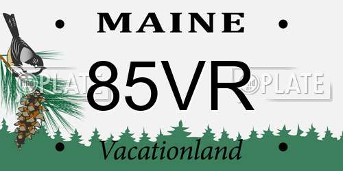 85VR Maine License Plate