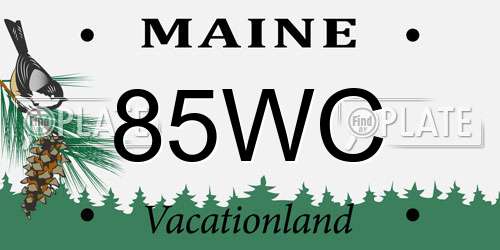 85WC Maine License Plate