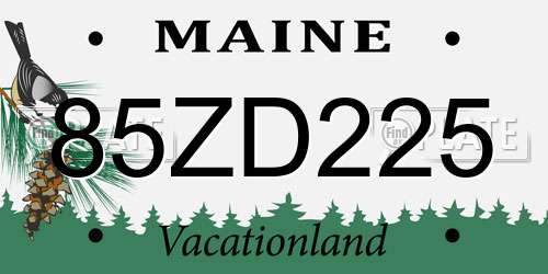 85ZD225 Maine License Plate