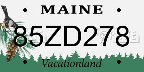 85ZD278 Maine License Plate