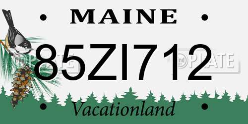 85ZI712 Maine License Plate
