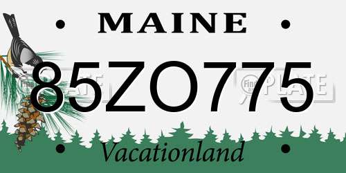 85ZO775 Maine License Plate