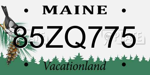 85ZQ775 Maine License Plate