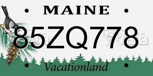 85ZQ778 Maine License Plate