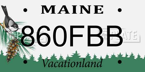 860FBB Maine License Plate