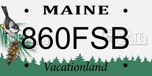 860FSB Maine License Plate