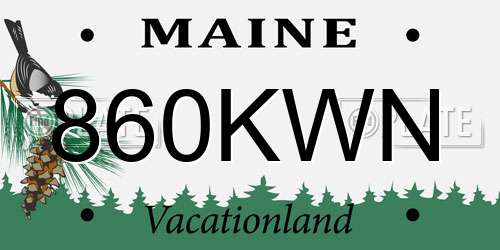 860KWN Maine License Plate