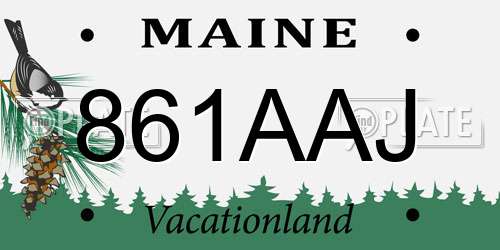 861AAJ Maine License Plate