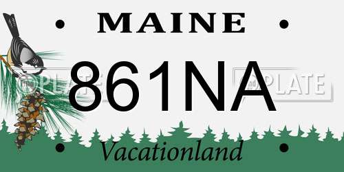 861NA Maine License Plate