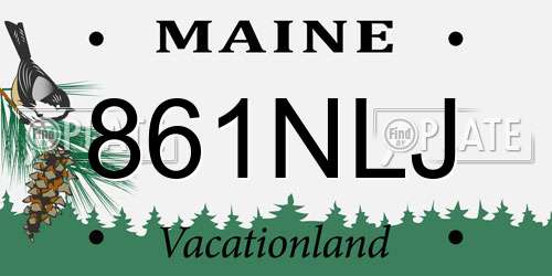 861NLJ Maine License Plate