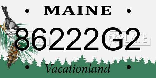 86222G2 Maine License Plate