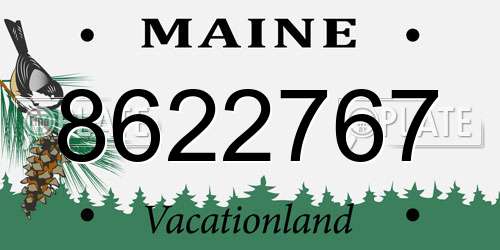 8622767 Maine License Plate
