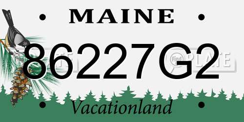 86227G2 Maine License Plate