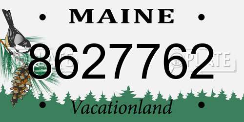 8627762 Maine License Plate